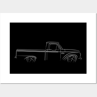 1965 Ford F-100 Pickup - Profile Stencil, white Posters and Art